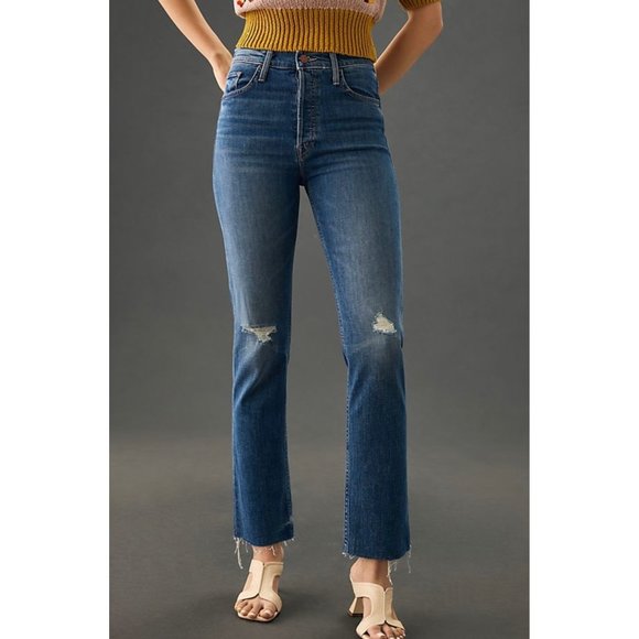 NWT MOTHER DENIM The Tomcat Ankle Fray high rise Jeans SZ28 waist28.8